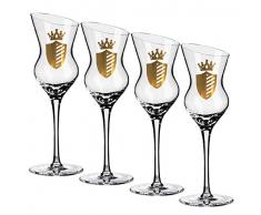 Prime Presents Grappagläser 4er Set Branntwein-Gläser für Obstler-Williams Schnaps & Liköre Schnapsgläser Obstbrandgläser Kristall-Glas geschrägter Rand Grappa-gläser