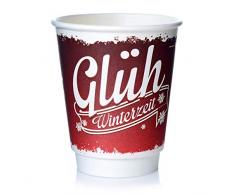 PLA Glühweinbecher Pappbecher 0,2l Fahner Glühweinzeit 8oz, 100 Stk.