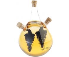 Cucina di Modena Essig Öl Spender: Mundgeblasener Glas Essig- & Ölspender, drei getrennten Kammern, 500ml (Essig- und Oelspender)