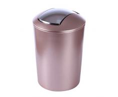 YAKOK 6.5L Rund Mülleimer mit Schwingdeckel Kunststoff Papierkorb Klein Abfallkorb für Küche Bad Büro Wohnzimmer (Rosegold)