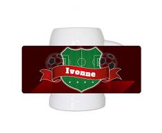 Fußball-Bierkrug mit Namen Ivonne und schönem Fußball-Wappen - Fan-Bierkrug personalisiert - Deutschland-Krug - Bierhumpen