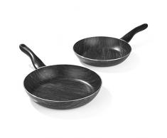 BRATmaxx Pfannen Marmor-Optik 2-TLG. 24/28cm | Für alle Herdarten geeignet, auch Induktion - Spülmaschinengeeignet (Qualität Made in Italy)
