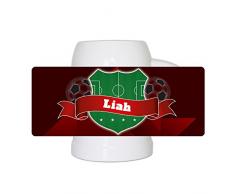 Fußball-Bierkrug mit Namen Liah und schönem Fußball-Wappen - Fan-Bierkrug personalisiert - Deutschland-Krug - Bierhumpen