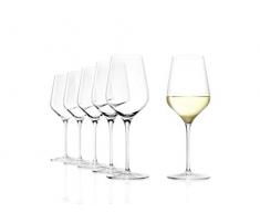 Stölzle Lausitz Gläser Starlight, 6er Set Weißweinkelch, hoch Funktionelle Weingläser, spülmaschinenbeständig (410 ml)