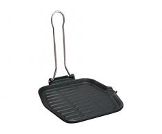 Ilsa Monodietella Grillpfanne, aus Gusseisen, Aluminium, Schwarz, 20 x 20 cm