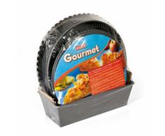 Kaiser Gourmet-Backform-Set 4-teilig Springform, Ø 26 cm mit zwei Böden (Flachboden Rohrboden), Tortenboden Ø 28 cm, Königskuchenform 25 cm