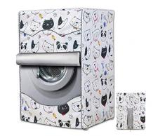 Waschmaschinen-Abdeckung für Heim-Wäsche, wasserdicht, Sonnenschutz, Frontlader, Trockner, Staubschutz L（60x60x85CM) PET