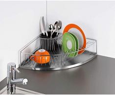 WENKO 2371100500 Eck-Geschirrabtropfer, Edelstahl rostfrei, 37.5 x 10.5 x 37.5 cm, Silber