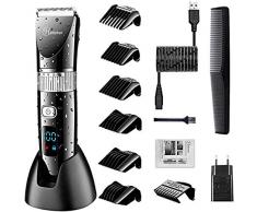 HATTEKER Haarschneider Profi Haarschneidemaschine Herren Haartrimmer Bartschneider Barttrimmer Präzisionstrimmer Langhaarschneider Männer Akku- und Netzbetrieb Wasserdicht