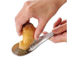 Lancoon Ingwer Reibe Löffel Form, Edelstahl Wasabi Knoblauch Mahlwerkzeuge Käse Reibe Zitrone Zester Mixer KT37