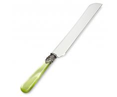 EME NAPOLEON Brotmesser/Tortenmesser/Kuchenmesser aus INOX Edelstahl 29 cm, Klingenlänge 18 cm: Besteckgarnitur Spülmaschinengeeignet in Perlmutt Hellgrün