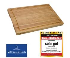 VilleroyBoch Schneidebrett Holz-Brett Küchenbrett Zubereitungsbrett Tranchierunterlage Bambus mit Saftrille Schneidunterlage Schneidbrett Gemüse 39.5 x 26 x 2cm