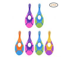 Egosy Baby Zahnbürste Learn to Brush Set Baby Zahnbürste mit langem Griff zum gemeinsamen Halten, Kinderzahnbürste trainiert das Zähneputzen