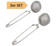 2X Teezange aus rostfreiem Edelstahl Farbe silber Gewürzzange Teesieb für Teeliebhaber ideal geeignet für die Zubereitung von Tee und Gewürzen Spülmaschinengeeignet