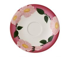 Villeroy & Boch Rose Sauvage Framboise Untertasse, 16 cm, Premium Porzellan, Weiß/Bunt