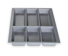 ORGA-BOX® IV UNIVERSAL zuschneidbarer Besteckeinsatz Besteckkasten silbergrau für 45er Schublade (473,5 x 376 mm)