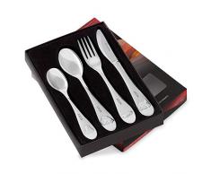 Murrano Kinderbesteck Set mit Gravur - Disney Cars - 4 teiliges Besteck Set für Kinder ab 3 Jahren - Geschenk für Jungen - spülmaschinengeeignet - aus Edelstahl