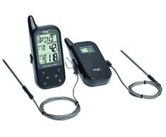 TFA Dostmann Küchen-Chef Twin Funk-Grill-Bratenthermometer mit Zwei Einstechfühlern und versch. Funktionen (schwarz mit Batterien)