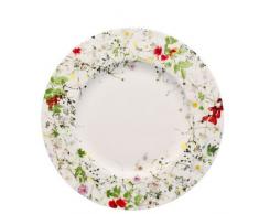 Rosenthal Brillance Wilde Fleurs Teller mit Flügel, Porzellan, Mehrfarbig, 23 cm