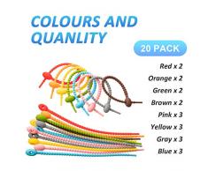 20 Stücke Bunte Silikon Krawatten Tasche Clip, Brot Wiederverwendbare Gummi Twist Allzweck Silikon Krawatten, Kabel Binder, Silikon Schnur, Schlange Krawatten, Beutel Verschluss Klammern