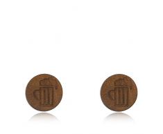 Ohrstecker Holz Mass Bier braun schwarz Edelstahl Masskrug Edelstahl Farbe Hell braun