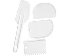 Hausfelder Teigschaber Teigspachtel Set, Spachtel und Schaber zum Backen, spülmaschinengeeignet, Teigkarte Streichpalette für Kuchen und Torten