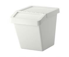 IKEA Sortera Abfalleimer mit Deckel, Plastik, weiÃ, 55 x 39 x 45 cm