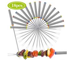 O-Kinee 18 stücke 24 cm Edelstahl Fondue Gabeln Käse Fondue Gabeln mit Hitzebeständigem Griff für Schokolade Brunnen Käse Fondue Braten Marshmallows (18 Stücke)