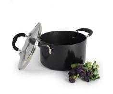 ProCook Gourmet Non-Stick Fleischtopf - mit Deckel aus Glas - 20 cm - 3,6 l - Induktion - Kochtopf - mit Antihaftbeschichtung -Stay-Cool Silikongriff - Induktionskochtopf
