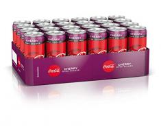 Coca-Cola Zero Sugar Cherry / Fruchtiges Erfrischungsgetränk ohne Zucker in coolen Dosen mit originalen Kirschgeschmack / 24 x 330 ml Einweg Dose