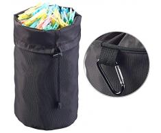 PEARL Wäscheklammerbeutel: Robuster Wäscheklammer-Beutel mit Karabiner-Haken für bis 100 Klammern (Behälter für Wäscheklammern)