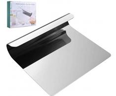 WisFox Gemüseschaufel Kochschaufel Hochwertig Edelstahl Universalhelfer Spachtel Backen Teigschneider Teigspachtel zur Teigbearbeitung Kuchen und Pizza Cutter (4.72 x 5.51 x 1.3 in)