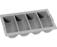 Besteckkasten Besteck Kasten Gastronorm 1/1 Kunststoff in GRAU 4 Fächer