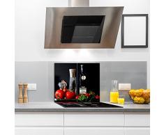 DAMU |Ceranfeldabdeckung 2 Teilig 2x30x52 cm Herdabdeckplatten Küche Elektroherd Induktion Herdschutz Spritzschutz Glasplatte Schneidebrett Rot Tomate