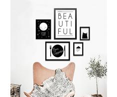 DIYthinker Vierblättriges Kleeblatt-Bier Flaggen-Stiefel Beard Regenbogen Irland St.Patrick Tag Einfacher Bilderrahmen Kunstdrucke von Paintings Starts Small Schwarz