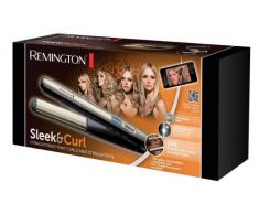 Remington Haarglätter Sleek & Curl S6500, abgerundetes Design für präzises Lockenstyling, schwarz/beige