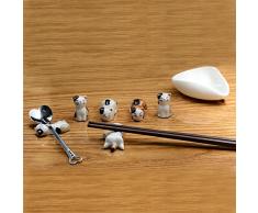 6 Chinesische Keramik Katze Muster stäbchenbänke Löffel Gabel Messer Halter