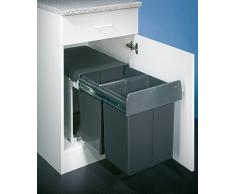 WESCO Profiline Double-Master-Maxi 40 DT Einbau-Abfallsammler, 2 x 20 L, 1 Stück, anthrazit,887911-11