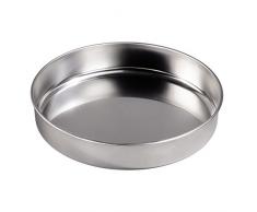 Xavax Runde Brat-/Auflaufform zur Zubereitung von warmen und kalten Speisen sowie Desserts, Edelstahl, Lebensmittelecht, 32 cm, Silber