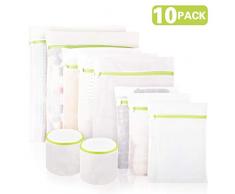 10er Pack Netz-Waschbeutel mit Premium-Reißverschluss, inkl. 2 Verstärkte BH-Waschbeutel, Geeignet für Wäsche Bluse Strümpfe Strumpfwaren Unterwäsche BH, Reise-Wäschebeutel