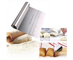 Chennie Edelstahl Bankschaber und Zerkleinerer Glatter Rand Kuchenkratzer Teigschneider für Gebäck Butter