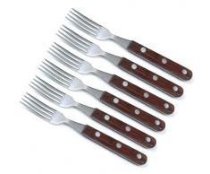 6 Stück Brotzeitgabel Bubinga # 82 00 06 Marsvogel Solingen Menügabel