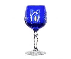 Likörglas Likörkelch Wodkaglas Schnapsglas Schleuderstern Blau 60 ml Handgeschliffen Kristallglas