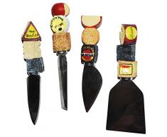 3-D Käsemesser - Edelstahl mit Käse Griff aus Kunstharz - Buffet - kleine Messer für Käse - Parmesanmesser - Design Italien - Käseschneider