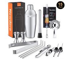 Newdora Cocktailshaker, 15-teiliges Cocktail Bar Set Cocktailmixer Set 750ml Cocktail Shaker aus Edelstahl für Männer,Frauen, Zuhause und Bar