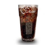 Longdrinkglas mit Gravur - Cocktail-Glas 480 ml - Barglas personalisiert mit Namen - Geschenk-Idee zum Geburtstag - Motiv Name mit Herz