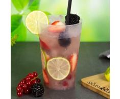 40x Trinkbecher 400ml transparent | aus PP Plastik Alt. zu Einweg Made In Germany | Cocktail Becher Longdrinkgläser Schnapsgläser | Bruchsichere Mehrwegbecher Wiederverwendbar | silverkitchen ®