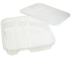 Rotho Geometric Geschirrabtropfer, Kunststoff (PP), transparent, (39,5 x 39,5 x 8 cm)