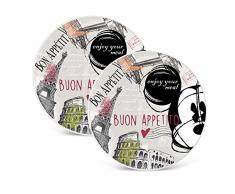 Egan PWM37T/2XY Pizzateller aus The City, Porzellan, mehrfarbig, 2 Stück