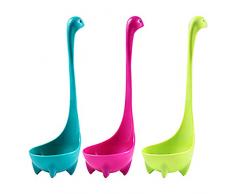 YUEKUN 3pcs Dinosaurier Suppenlöffel Suppenkelle Schöpflöffel Schöpfkelle Saucen Lebensmittelqualität Kochlöffel Dinosaurier Suppenlöffel HohKüchenzubehör Geschenk für Kinder
